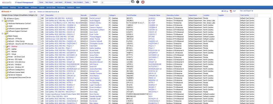 screenshot of IT Asset Management